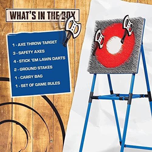 Eastpoint Axe Throw & Lawn Dart Target Sets – Bristle Axe Throwing Target & 2-in-1 Combo Backyard Game for Indoors and Outdoors