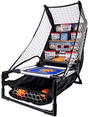 Franklin Sports Anywhere Basketball Arcade Game - Table Top Basketball Arcade Shootout- Indoor Electronic Basketball Game